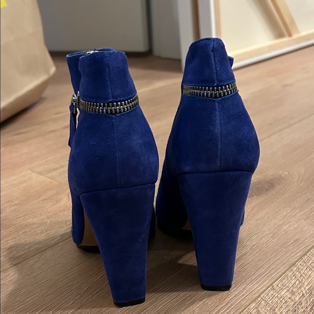 Aldo Royal Blue Suede Ankle Booties - Picture 2 of 5
